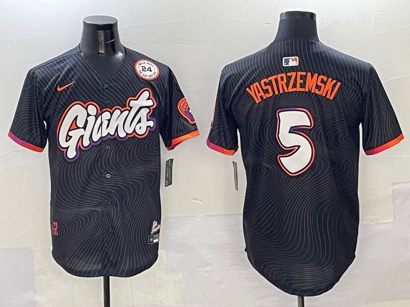 Men San Francisco Giants #5 Yastrzemski Black Joint Name 2025 Nike MLB Jersey style 39->san francisco giants->MLB Jersey